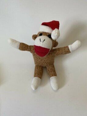 Christmas Sock Monkey Plush Stuffed Animal